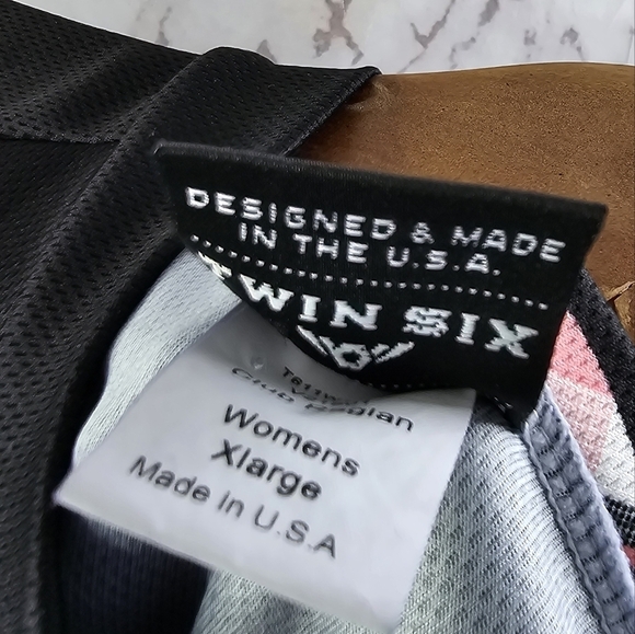 Twin Six Cycling Jersey Women XL Black Pink Plaid Skull Bike Zip Pockets Top - Picture 9 of 11